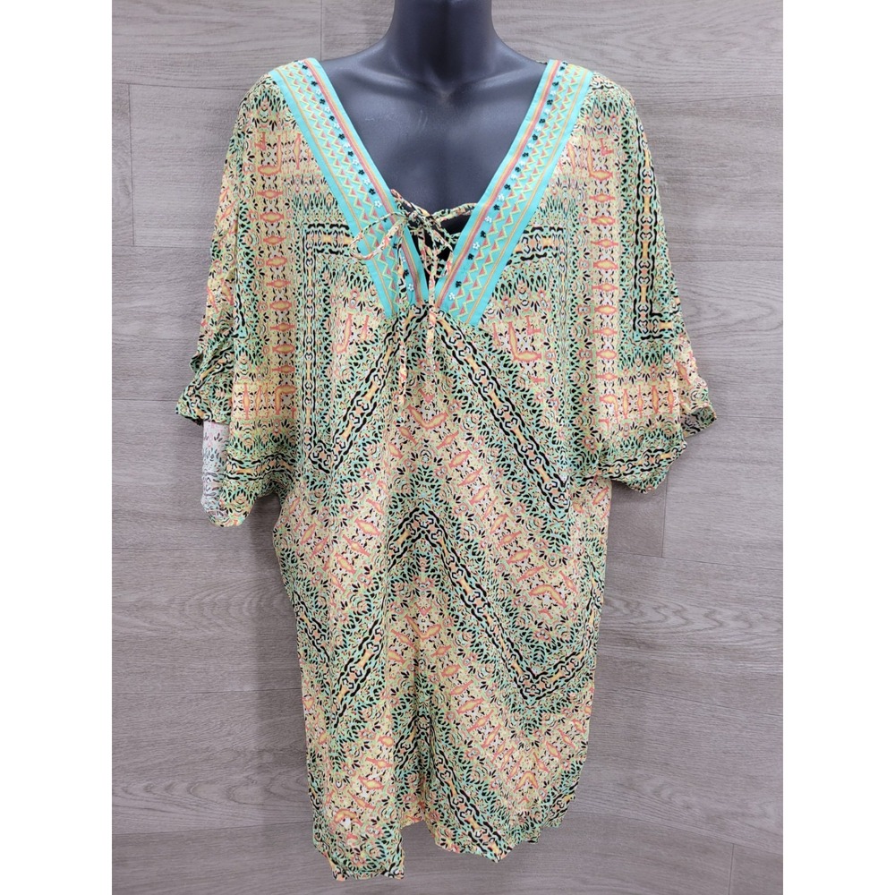 Nanette Lepore Swim Womens S Multicolor Cotton Swimsuit Cover Up Beach
